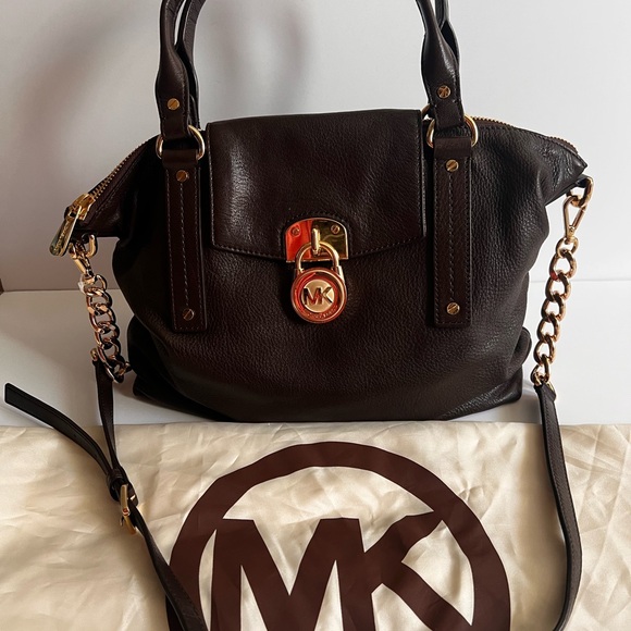 Michael Kors Chocolate Purse with Gold Hardware